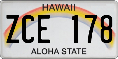 HI license plate ZCE178
