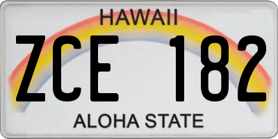 HI license plate ZCE182