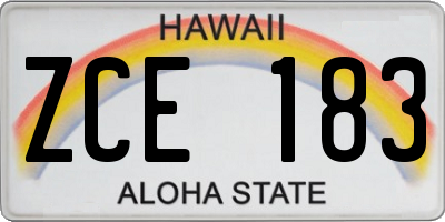 HI license plate ZCE183