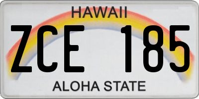 HI license plate ZCE185
