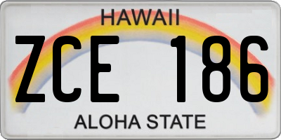 HI license plate ZCE186