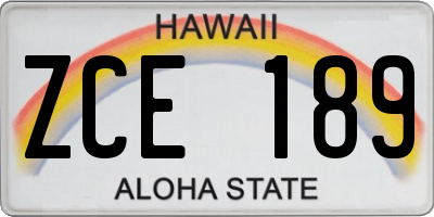 HI license plate ZCE189