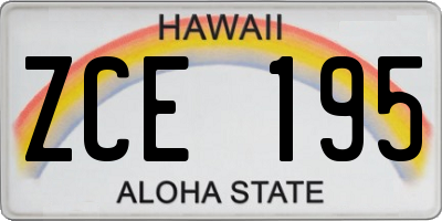HI license plate ZCE195