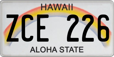 HI license plate ZCE226