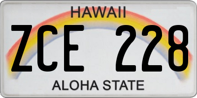 HI license plate ZCE228