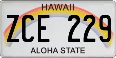 HI license plate ZCE229