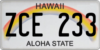 HI license plate ZCE233