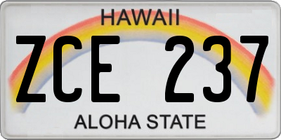 HI license plate ZCE237