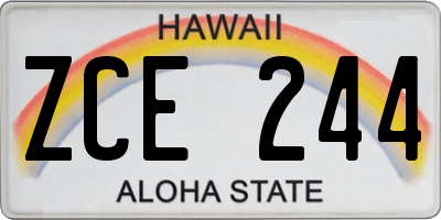 HI license plate ZCE244