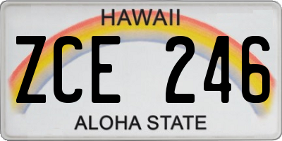 HI license plate ZCE246