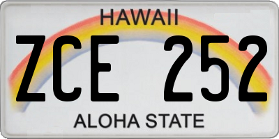 HI license plate ZCE252