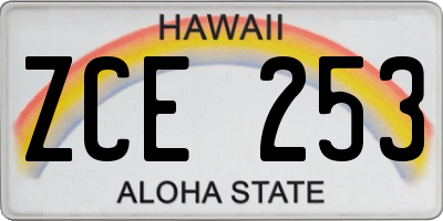 HI license plate ZCE253