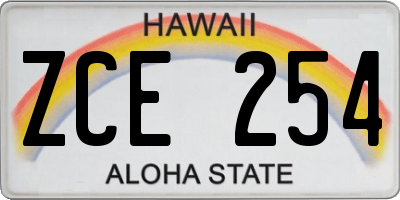 HI license plate ZCE254
