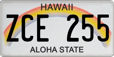 HI license plate ZCE255