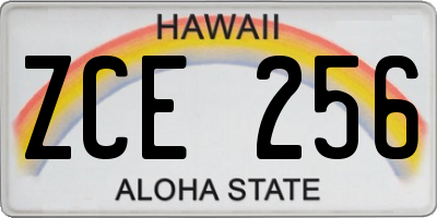 HI license plate ZCE256