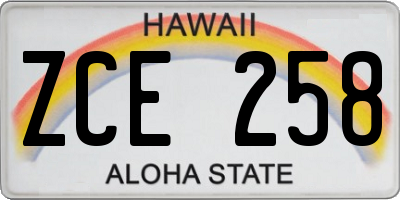 HI license plate ZCE258