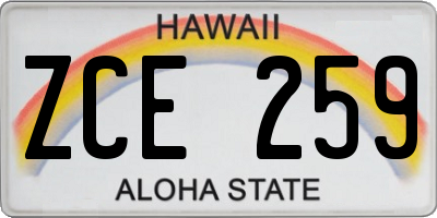 HI license plate ZCE259