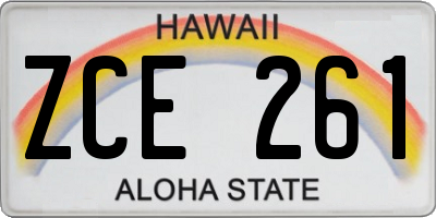 HI license plate ZCE261