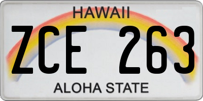 HI license plate ZCE263