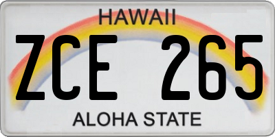 HI license plate ZCE265
