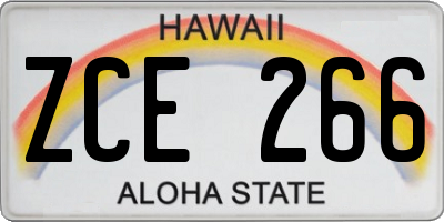 HI license plate ZCE266