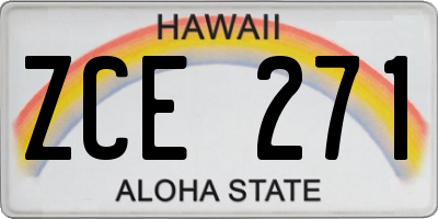 HI license plate ZCE271