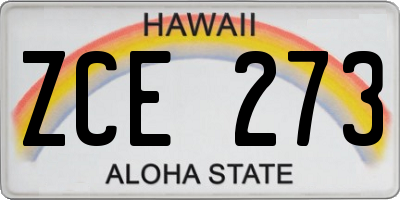 HI license plate ZCE273