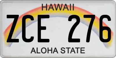 HI license plate ZCE276