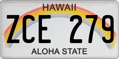 HI license plate ZCE279