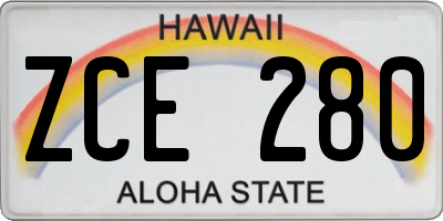 HI license plate ZCE280