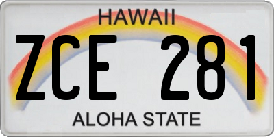 HI license plate ZCE281
