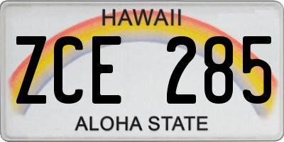 HI license plate ZCE285