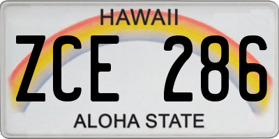 HI license plate ZCE286