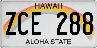 HI license plate ZCE288