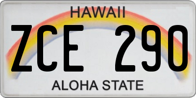 HI license plate ZCE290