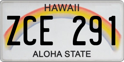 HI license plate ZCE291