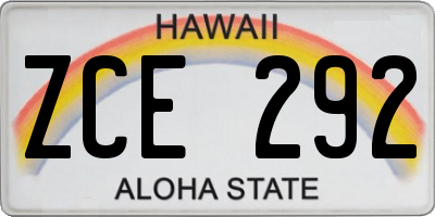 HI license plate ZCE292