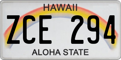 HI license plate ZCE294