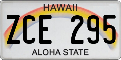 HI license plate ZCE295