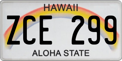 HI license plate ZCE299