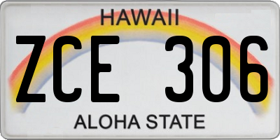 HI license plate ZCE306