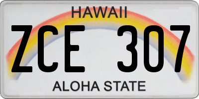 HI license plate ZCE307