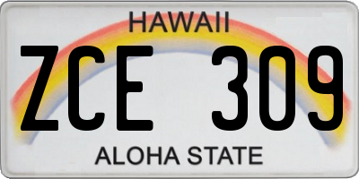 HI license plate ZCE309