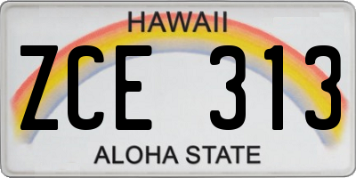 HI license plate ZCE313