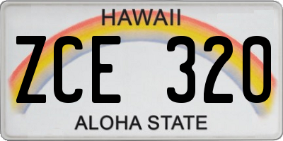HI license plate ZCE320