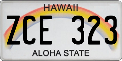 HI license plate ZCE323