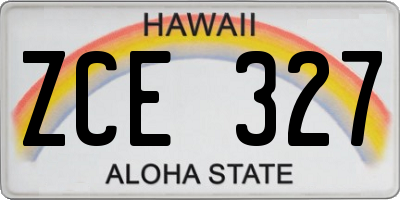 HI license plate ZCE327