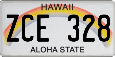 HI license plate ZCE328