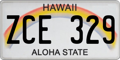 HI license plate ZCE329