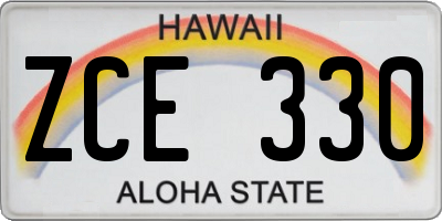 HI license plate ZCE330